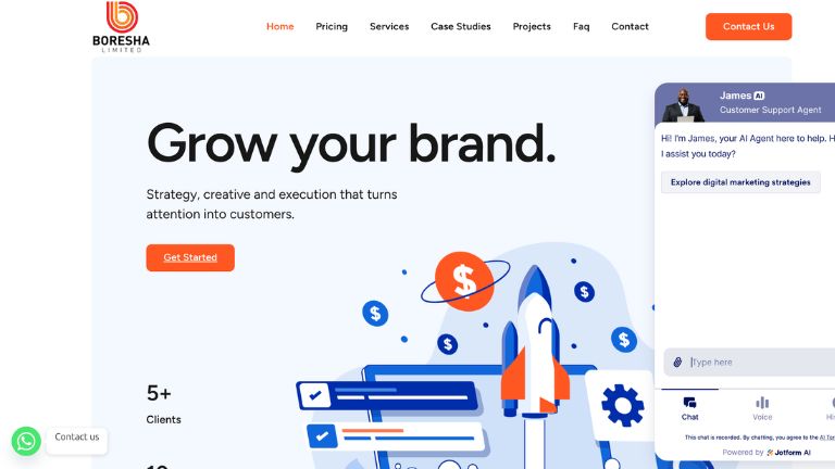Boresha web agency website