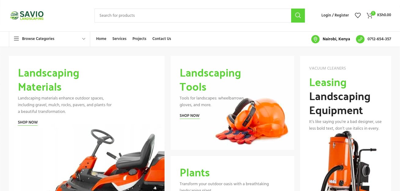 Savio Landscaping shop